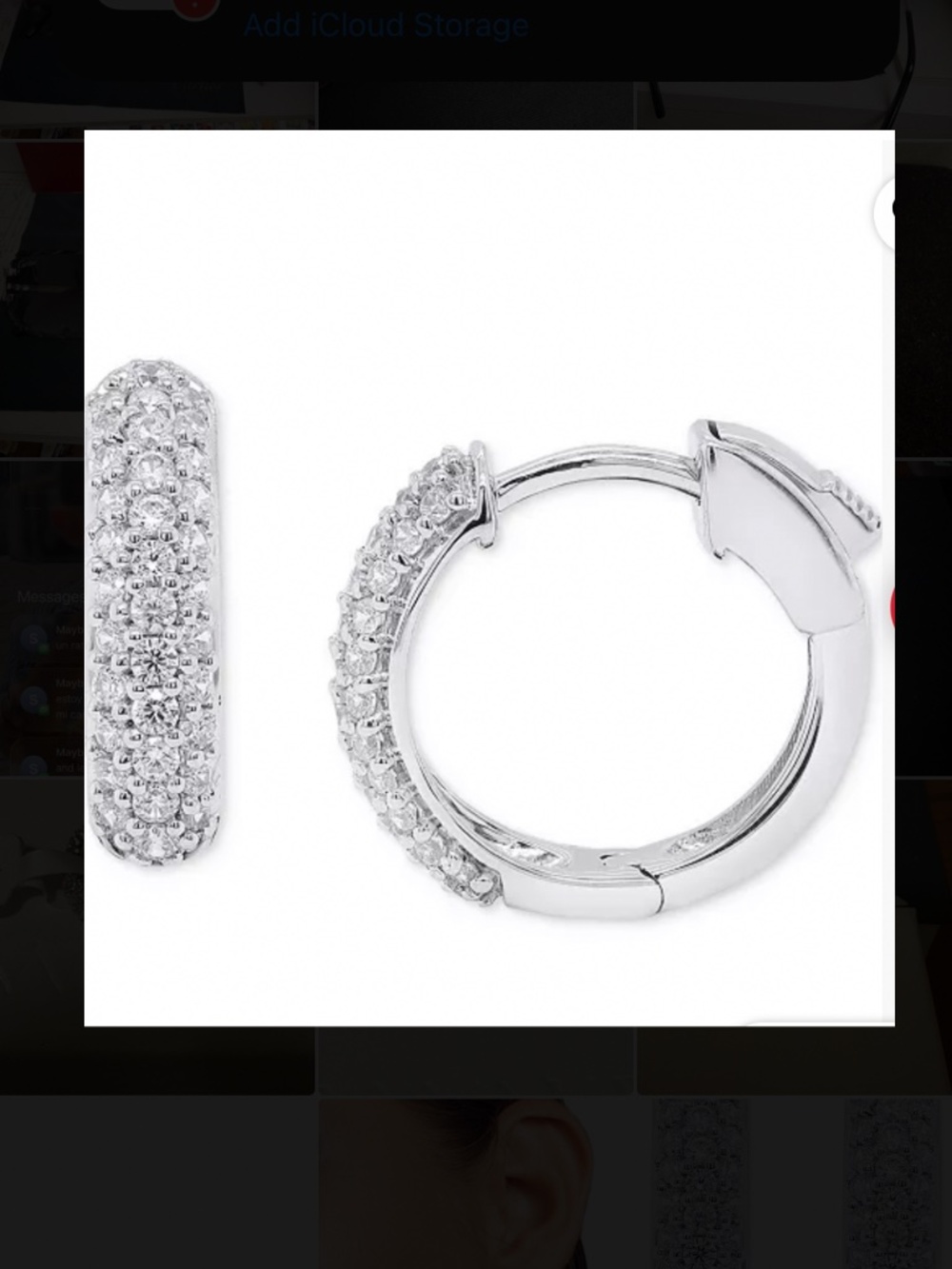Lab Grown Diamond Pavé Small Huggie Hoop Earrings (1/2 ct. t.w.) in Sterling Sil